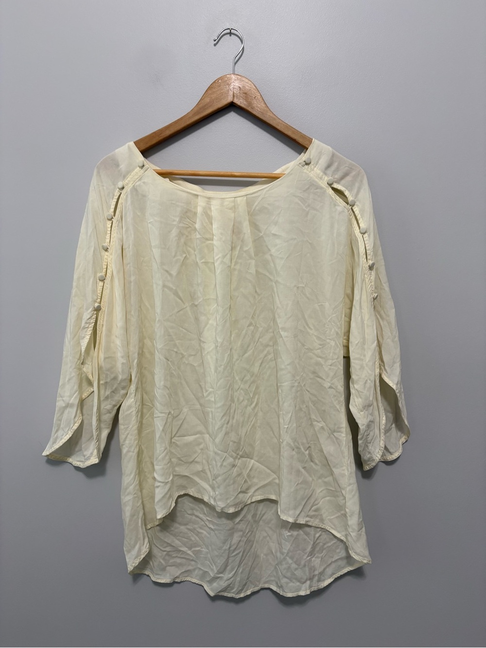 Maeve Light Cream Lightweight Flowy Boho Indie Peasant Blouse